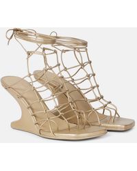 Rick Owens - Web Cantilever Woven Leather Wedges - Lyst