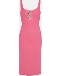 Blumarine - Embellished Cutout Jersey Midi Dress - Lyst