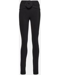 Magda Butrym - Floral-Applique Jersey Slim Leggings - Lyst