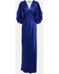 Stella McCartney - Ruched-detail V-neck Gown - Lyst