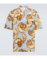 Nanushka - Printed Cotton Bowling Shirt - Lyst