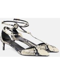 KHAITE - Mia 45 Snake-Effect Leather Pumps - Lyst