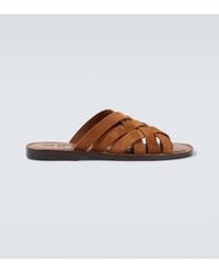 Brunello Cucinelli - Woven Suede Sandals - Lyst