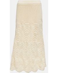 Zimmermann - Devi Crochet Cotton Midi Skirt - Lyst