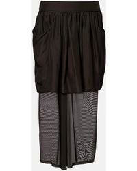 Lemaire - Draped Semi-Sheer Silk Midi Skirt - Lyst