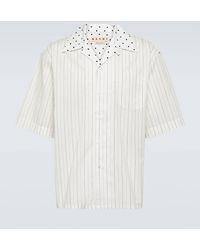 Marni - Camisa de popelin de algodon a rayas - Lyst