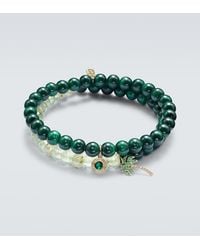 Sydney Evan - 14Kt Set Of 2 Bracelets With Emeralds And Diamonds - Lyst