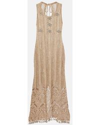 Rabanne - Crochet Embellished Midi Dress - Lyst