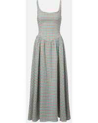 Faithfull the Brand - Chiara Checked Cotton-Blend Midi Dress - Lyst