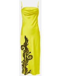 Versace - Barocco Lace-applique Slip Dress - Lyst