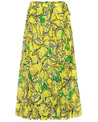 Diane von Furstenberg Gonna Clarissa in cotone e seta - Giallo