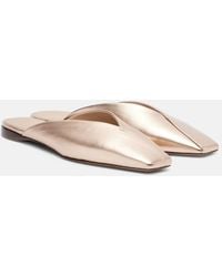 Max Mara - Metallic Leather Mules - Lyst