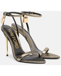 Tom Ford - Padlock 105 Metallic Sandals - Lyst