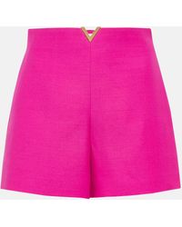 Valentino - Vgold Crepe Couture Shorts - Lyst