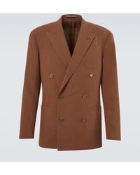 dunhill - Double-Breasted Linen Blazer - Lyst