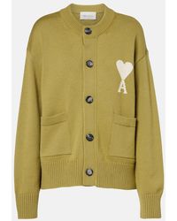 Ami Paris - Ami De Cour Wool And Cotton Cardigan - Lyst