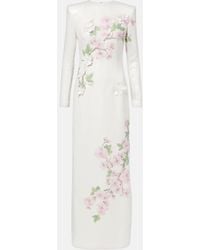 Oscar de la Renta - Bestickte Robe Aus Jersey Mit Pailletten - Lyst