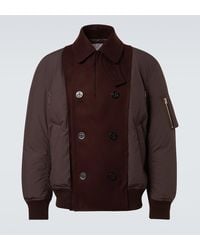 Sacai - Double-Breasted Wool Puffer Jacket - Lyst