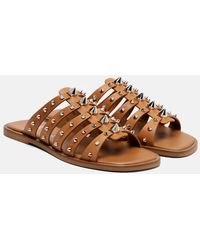 Christian Louboutin - Charja Spiked Leather Sandals - Lyst