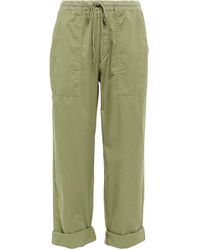 Velvet Misty Cotton Twill Cargo Trousers - Green