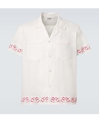 Bode - Embroidered Cotton Poplin Bowling Shirt - Lyst
