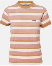 Prada - Striped Cotton Jersey T-Shirt - Lyst