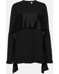 TOTEME - Satin-Trimmed Crepe Top - Lyst