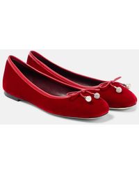 Jimmy Choo - Elme Velvet Ballet Flats - Lyst