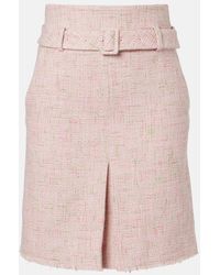 ShuShu/Tong - Belted Cotton-Blend Tweed Pencil Skirt - Lyst