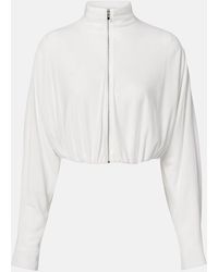Alaïa - Draped Mockneck Jersey Jacket - Lyst