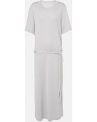 Lemaire - Belted Cotton Jersey Midi Dress - Lyst