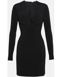 Stella McCartney - Mesh-Paneled Crepe Minidress - Lyst
