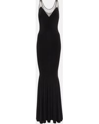 Norma Kamali - Mesh-trimmed Racerback Gown - Lyst