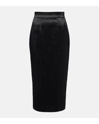 Dolce & Gabbana - High-Rise Satin Pencil Skirt - Lyst