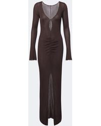 De La Vali - Elisia Ribbed-Knit Ruched Maxi Dress - Lyst
