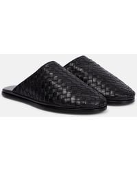 Bottega Veneta - Intrecciato Leather Slippers - Lyst
