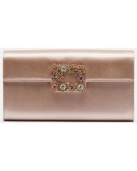 Roger Vivier - Efflorescence Embellished Satin Clutch - Lyst