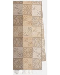 Loewe - Schal Aus Einer Woll-Kaschmirmischung Mit Intarsienmuster Und Fransen - Lyst