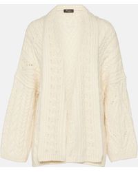 Loro Piana - Cable-knit Cashmere And Mohair Cardigan - Lyst