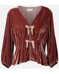 Velvet - Elida Bow-Detail Top - Lyst