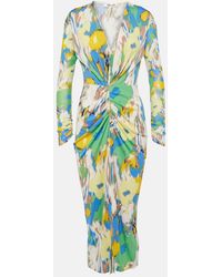 Diane von Furstenberg - Hades Printed Ruched Jersey Midi Dress - Lyst