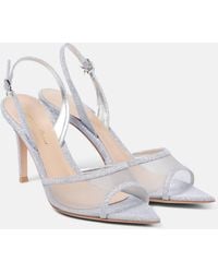 Gianvito Rossi - Halley 85 Metallic Leather Slingback Pumps - Lyst