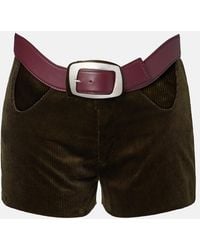 Jean Paul Gaultier - Cutout Belted Cotton Corduroy Shorts - Lyst