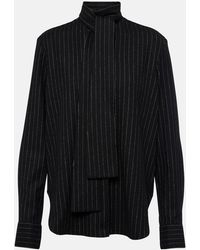 Alex Perry - Pinstripe Tie-Neck Shirt - Lyst