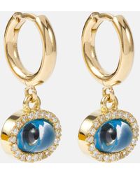 Ileana Makri - Mini Oval Eye 18kt Gold Hoop Earrings With Diamonds - Lyst