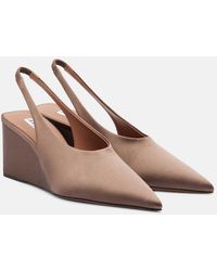 Alaïa - Cube 75 Satin Slingback Wedges - Lyst