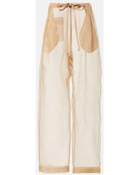 KHAITE - Trenton Silk Organza Wide-Leg Pants - Lyst