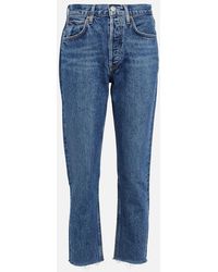 Agolde - High-Rise Cropped Jeans Riley - Lyst