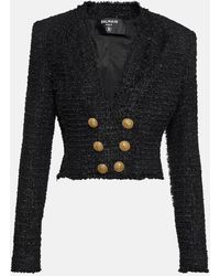 Balmain - Tweed Cropped Jacket - Lyst