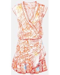 Poupette - Estelle Printed Satin Minidress - Lyst